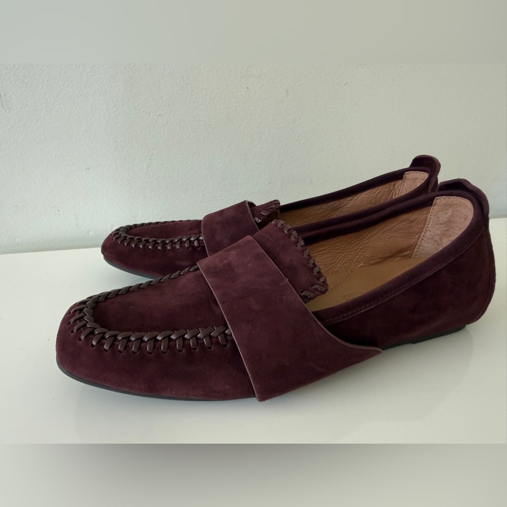 GENTLE SOULS By KENNETH COLE Sandra Slip-On Suede Flat Loafers Shoes Burgundy 9